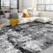Capslpad Schwarz Abstraktes Teppich Wohnzimmer 200x300cm rutschfest Kurzflor Kunstwolle Schlafzimmer Teppich Waschbar Minimalistisch Bettvorleger Teppiche für Wohnzimmer Schlafzimmer Büro Bereich