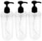 NOLITOY 3PCS 500ml Refillable Press Pump Bottles Transparent Subpackaging Bottles with Black Pump Head for Shampoo Body Wash and Hand Durable Round Shoulder Design for Home