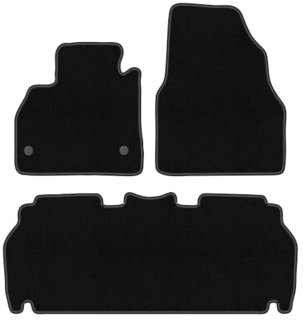 Velours-Fußmatten passend für Renault Kangoo Express 2021-, Schwarz, BASIC | passend für Hochdachkombi; dünner Velours-Teppich (Polypropylen), ca. 4 mm; rutschfest, runde Befestigungen (Typ RN)