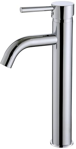 Marco Mammoliti | Miscelatore Lavabo Bagno Monocomando Luvola 35 Cromo in Ottone con Piletta Click Clack, Altezza Bocca 170mm, 31x17x5cm