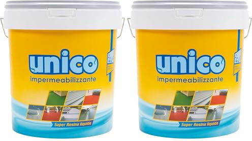 ICOBIT Unico, Super resina liquida impermeabilizzante, Grigio, 10 kg (Confezione da 2)