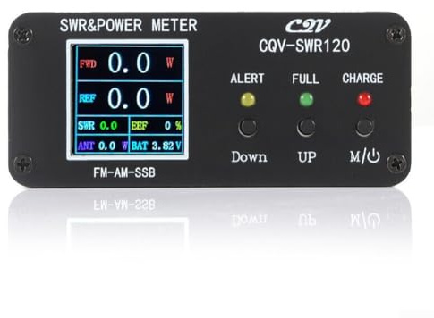 CQV SWR120 120W VSWR Meter Touch Buzzer Kontrollen Vollfarb-HD-Bildschirm Batterieschutz anpassbare Alarm Feinabstimmung FM AM SSB Hochfrequenz UHF Amateurgeräte schwarz