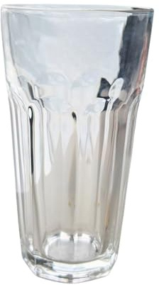 C&S Homestore 2 x Tall Highball Glasses Clear Ribbed Glass 370ml Iced Drinks Tumblers for Water Juice Cocktails Smoothies Soft Drinks 14.5cm Durable Barware Set