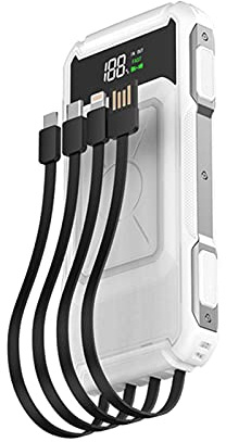 15W Schnelles Qi Wireless Ladegerät Power Bank 30000mAh 25W QC PD 0 Schnelllade-Powerbank für Outdoor-Camping, Weiß