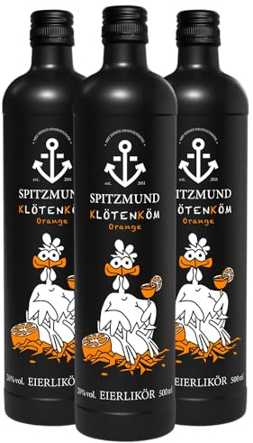 SPITZMUND Klötenköm Orange 3x 500 ml | cremiger Eierlikör mit fruchtiger Orangen-Note & jamaikanischem Rum | laktosefrei & glutenfrei | Geschenkidee für Genießer | 20% vol.