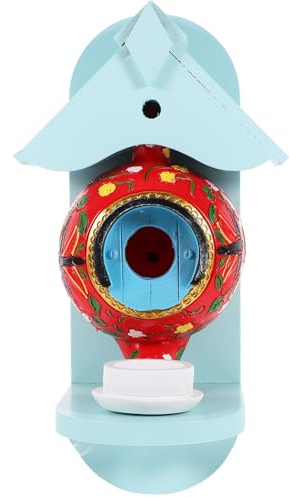 EPIGEIST Chasho Tokuya Teapot Shaped Bird House Parakeet Nesting Box for Garden Budgie Breeding Box and Feeder Wall Mounted Birds Supplies