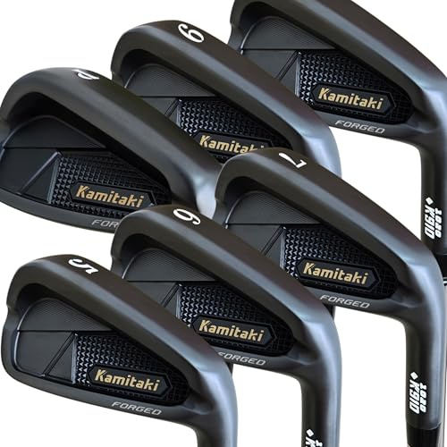 Japan Kamitaki Forged Iron Mens Golf Club Set,K910 Model (Black, Krisa Pro Steel, Stiff)