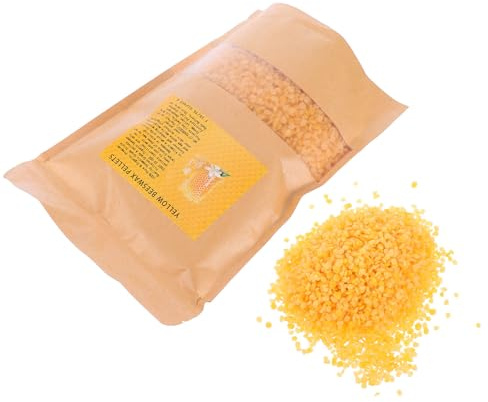 Healvian Bienenwachspellets Natürliche Kerzenherstellung Gelb 450g für Selbstgemacht Projekte und Anwendung in Cremes Handgemachte Seifen