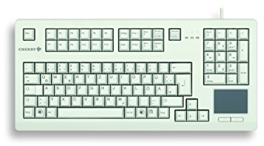 CHERRY G80-11900, Compact Mechanical Keyboard with Numpad, Touchpad & 2 Mouse Buttons, German Layout (QWERTZ), USB Connection, MX BLACK Switches, Light Grey