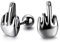 JewelryWe Schmuck Edelstahl Herren Ohrstecker, aufrecht Mittelfinger Provokation, Ohrringe Ohrschmuck 8mm Breite Silber ein Paar