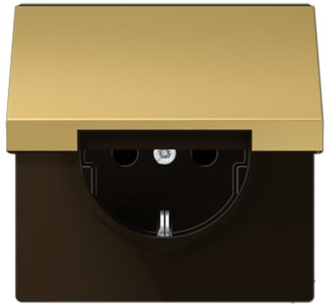 Jung ME 1520 KL C Schuko Steckdose 16 A 250 V mit Klappdeckel Serie LS messing classic