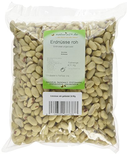 Naturix24 Erdnüsse roh und gehäutet - Beutel, 2er Pack (2 x 1 kg)