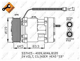 NRF 32750 Compressore aria condizionata con guarnizioni con olio compressore-PAG con anello tenuta
