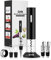 GHB Tire-Bouchon Electrique 8 en 1 Ouvre-Bouteille Electrique avec Coupe-Capsule, Anneau Anti-Goutte, Verseur, Bouchon à Vin Cadeau pour Les Amateurs de Vin (Fonctionne sur batterie non Incluse)