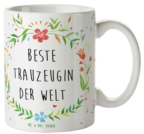 Mr. & Mrs. Panda Tasse Trauzeugin - Geschenk, Trauhzeugin, Teebecher, Designer Tasse, Heirat, Kirche, JGA, Kaffeetassen, Tasse Motive, Becher, Büro