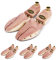 Schlesinger – 4 Paar Premium Schuhspanner aus edlem Zedernholz für Herrenschuhe. Modell Kaiser. Größe 39/40. Gold Knauf.