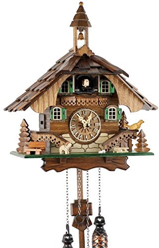 Eble Kuckucksuhr Kuckuckuhr Echtholz NEU batteriebetriebenes Quartzwerk Kuckuckruf Schwarzwaldhaus 32cm- 20563