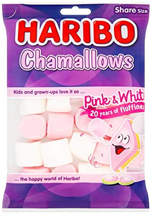 HARIBO Chamallows Pink and White Marshmallows – Soft and Fluffy Bulk Sweets – 12 x 140g (Case)