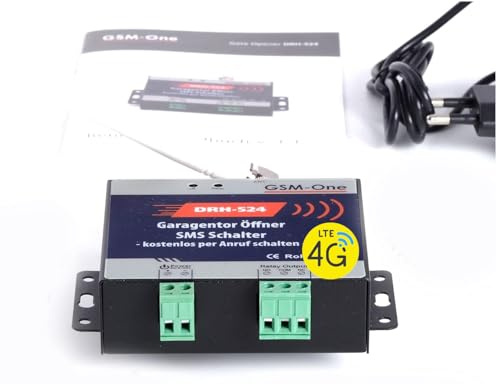 GSM 4G/LTE Fernschalter Garagentoröffner DRH-524-4G, Gate Opener, KOMPLETTPAKET: Netzteil, Deutsches Handbuch, Deutscher Support, NEU, jetzt mit 4G/LTE Standard, EU + Swiss-Ready