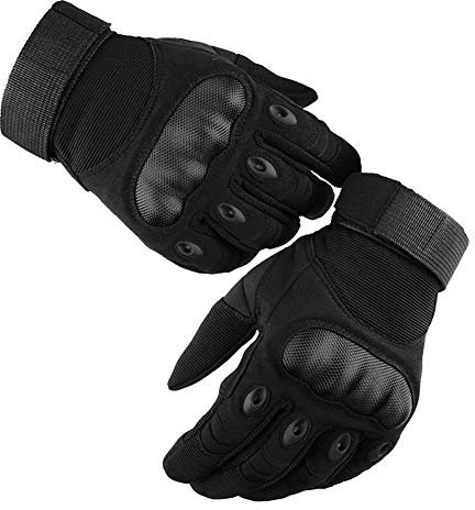 GES Motorradhandschuhe, Männer Vollfinger-Motorradhandschuhe Touchscreen-ATV-Motocross-Rennhandschuhe (Schwarz, XL)