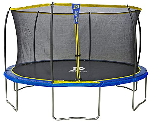 Trampoline Exterieur Enfant Jump Power avec Filet de Sécurité 183 cm | 100% Sécurité Mondial: Le Connecteur en T Breveté sans Soudure | Trampoline Pas Cher (430 CM)