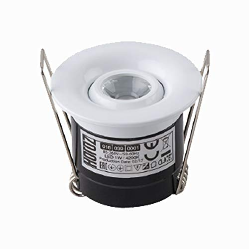Mini LED Einbaustrahler Einbauleuchte Spot einbauspot Weißer Rahmen Schwenkbar 1 Watt COB inkl. LED Trafo 4200K Neutralweiß …