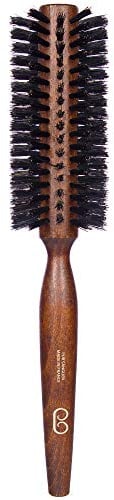 Handwerksbetrieb Brossier - Runde Haarbürste aus Buche Massivholz - 45 mm - Bürste Brushing Handwerklich Hergestellt, 100% Naturell, aus Reinem Wildschweinborsten - Französische Herstellung