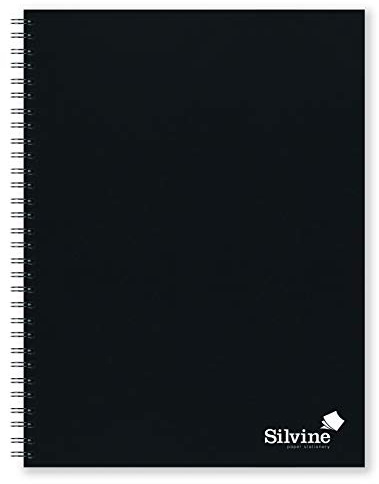 Silvine A4 Soft Touch Wirebound Hardback Notebook. 150 Pages (75 Leaves) Ruled 8mm Feint with Margin. Ref THB001 [Pack of 5]