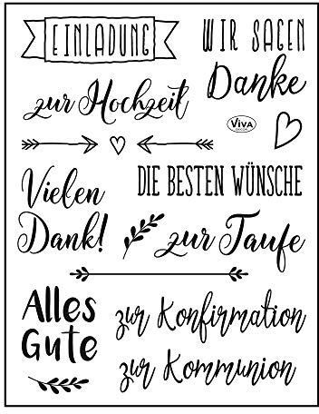 Viva Decor Clear-Stamps (Die besten Wünsche) Silikon Stempel - Prägung Stempel - DIY Dekoration stanzen - Stempel Silikon - DIY Stamp - Stempel Prägung - Designed in Germany
