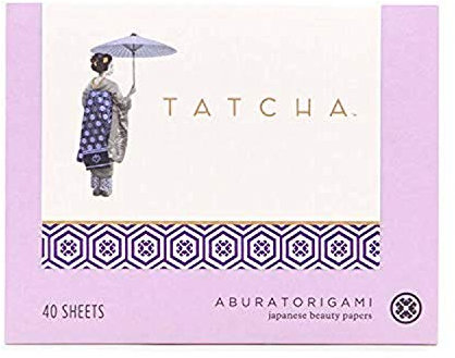 Tatcha Aburatorigami Blotting Papers: 100% Natural Abaca Leaf & Gold Flakes Absorb Excess Oil (40 Pack)