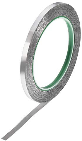 uxcell Nastro adesivo ad alta temperatura del nastro di alluminio da 6mm per HVAC, sigillante, rattoppare i condotti di aria calda e fredda 20m/65ft