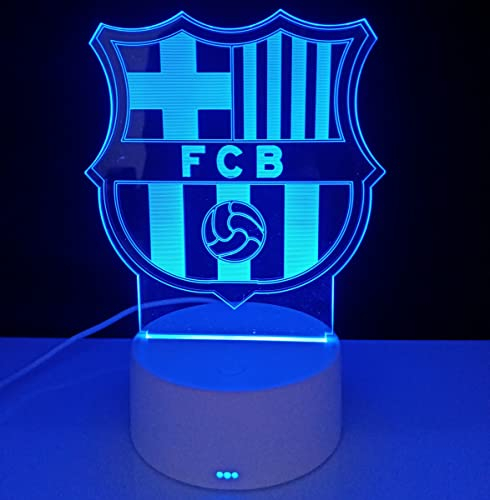 famvacor LED-Fußballlampe, 3D, Barcelona Geschenke, Barcelona, Geschenke, Vater, Freunde, Kommunion, Kinder, Erwachsene, Fußballspielzeug, 16 Farben, Fernbedienung
