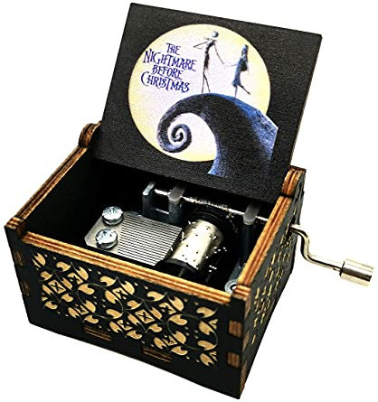 Micteney Nightmare Before Xmas - Caja de música de Madera para niños, Juguete de Pesadilla Antes de Navidad
