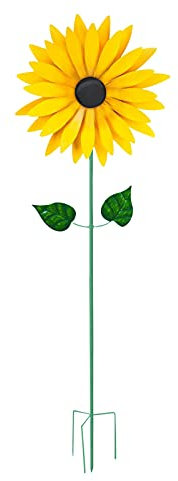 Metal Sunflower Wind Spinner for Outdoor Garden Decoration, Large Stake Sunflower Beautiful Windmill Artificial Flowers,Wind Spinner for Outdoor Courtyard Yard Lawn Patio Summer Garden Decoration