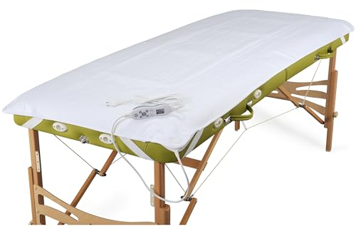 HABYS Heizmatte für Massagetisch Steuerung Fernbedienung Heizdecke Wärmedecke Deluxe | beheizbare Bezüge | für die Massageliege Elektrisch | 70x180 cm | Weiß