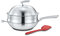 Concord x Duck House Premium Chinesischer Wok aus Edelstahl, 3-lagig, antihaftbeschichtet, mit gewölbtem Deckel, Dampfgarer, ideal zum Braten und Dämpfen