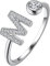 Suplight Damen Offener Ring 925 Sterling Silber Letter Ring mit Buchstabe M Verstellbare Initiale Alphabet Schmuck Geschenk für Frauen Mädchen