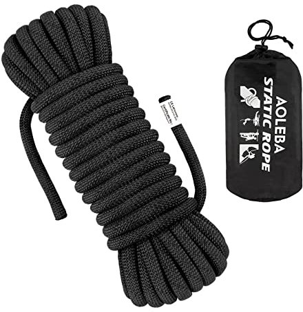 AOLEBA Corde d'escalade statique de 10,5 mm 10 m, 20 m, 30 m, 50 m, 70 m, corde d'escalade en plein air, corde de parachute