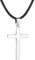 Roheafer Kreuz kette Herren Silber Halskette mit 46/51/56/61/66 Zentimeter Wasserfester Lederkette Edelstahl Jesus Kreuz Anhänger Halskette für Damen