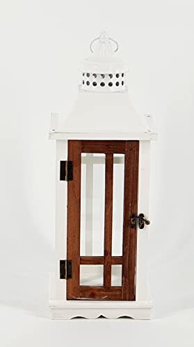 Wunderschöne kleine Holz Laterne, incl. Kerze, Windlicht, Landhaus, Deko, Vintage, Exklusive Optik, Gartenlaterne, Kerzenhalter 10183-3