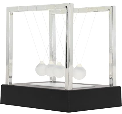 Newtons Cradle Balance Balls, LED Light Swinging Balls with Black Base, Fun Science Physics Learning Desk Toys Fun Gadget, Desk Toys Fidgets Kit for Stress Relief Office Home Decor