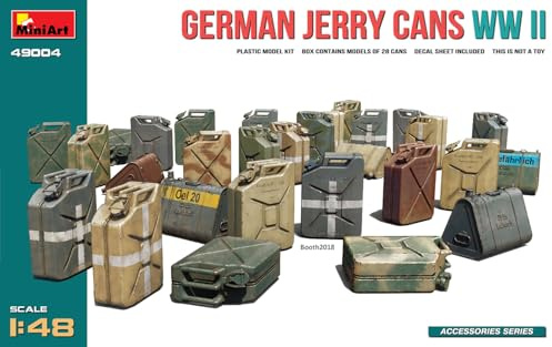 MiniArt 49004 1:48 WW2 Dt. Kraftstoffkanister (28) - originalgetreue Nachbildung, Modellbau, Plastik Bausatz, Basteln, Hobby, Kleben, Modellbausatz, Zusammenbauen, unlackiert