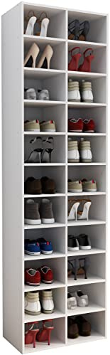 VCM Holz Schuhregal | Maße ca. H. 183 x B. 52 x T. 30 cm | Schuhkommode mit 22 Fächer | Schuhschrank - Hinsol XL