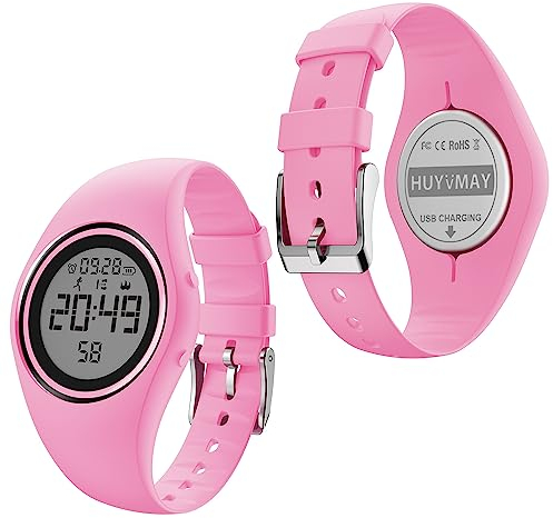 HUYVMAY Fitness Tracker Podomètre Montre sans App et Bluetooth, IP68 Montre numérique étanche avec 2 réveils, chronomètre, Compteur de Calories/Distance, Compteur de Pas pour Femmes et Enfants