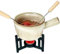 Chocolate Fondue Set 17x14x12cm Reactive Glaze Ceramic Melting Cheese Food Pot 2 Forks Kit