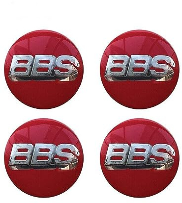 STREHN Auto Radnabenkappen für BBS 56MM Radnabenabdeckung Reifen Felgendeckel Aufkleber Nabenkappen Abzeichen Sticker Zubehör,C-Redstyle