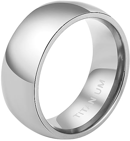 Cupimatch Titan Ring Herren Damen Bandring Finger Ringe Glatt, Ehering Verlobungsring Freundschaftsring Silber, Größe 65
