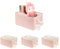JUNLAI Lot de 4 paniers de rangement en tissu avec poignées - Pliable - Rose - Pour bureau et maison - Livre, vêtements, jouets (rose, moyen)