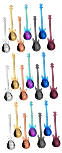 BESTonZON 21 Pièces Cuillère À Café Cuillère À Crème Glacée Cuillère À Café Cuillères De Service Échantillonneur De Boissons Uniques Concentré De Barre De Glace Guitare Petite Cuillère À