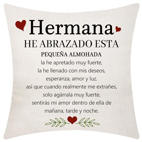 Regalo para Hermanas o Hermanos: Funda de Cojín para Hermanas Mayores y Pequeñas - Regalo de Cumpleaños, Graduación y Año Nuevo